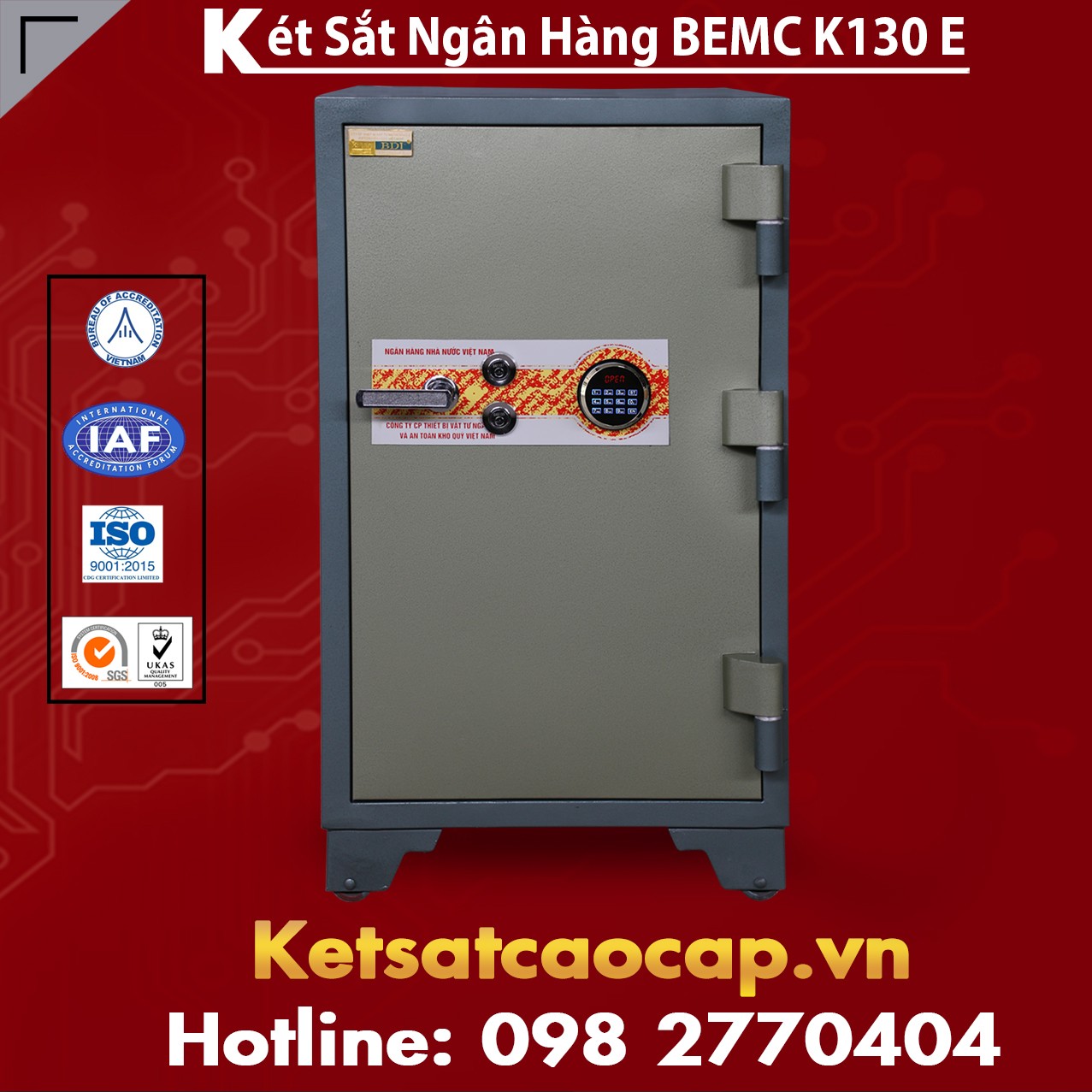 Két Sắt Ngân Hàng BEMC K130E Hệ Thống Khoá Điện Tử Hàn Quốc Cao Cấp